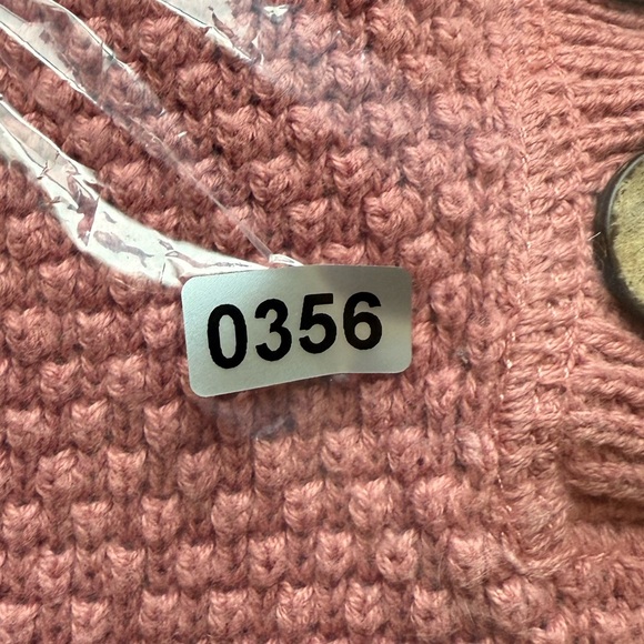 Free People  Hailee Sweater Knit Henley Top FP Beach Rosie Pink Size XL - Picture 7 of 7